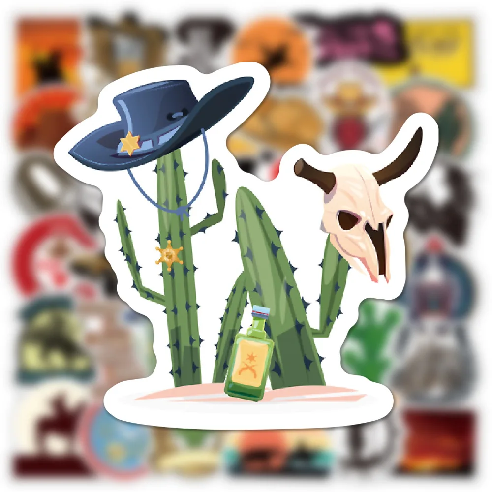 10/30/50pcs   New Western Cowboy Graffiti Classic Stickers Pvc Glasses Cups Laptop Guitar Fridge Decals   Pencil Cases  Trolley