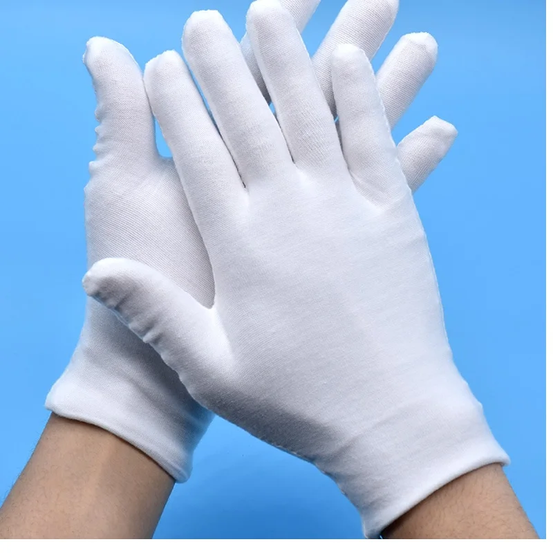 

New100% Cotton White Gloves Work Gloves Thicken Literary Work Etiquette Cotton Gloves Working Labor Insurance Worker Gloves