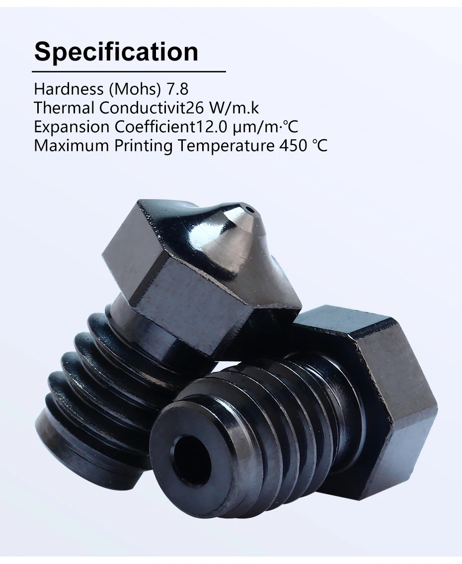Trianglelab V6 DLC Düse aus gehärtetem Stahl, Nano-Beschichtungsdüse für Dragonfly Dragon Hotend V6 Hotend Matrix Extruder DDB – Detail 4