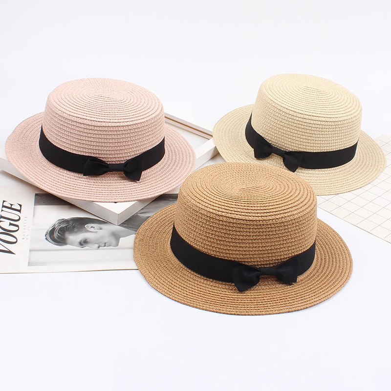 W69 Hat Men And Women Spring And Summer England Retro European And American Bow  Top hat Sunscreen  Beach Hat