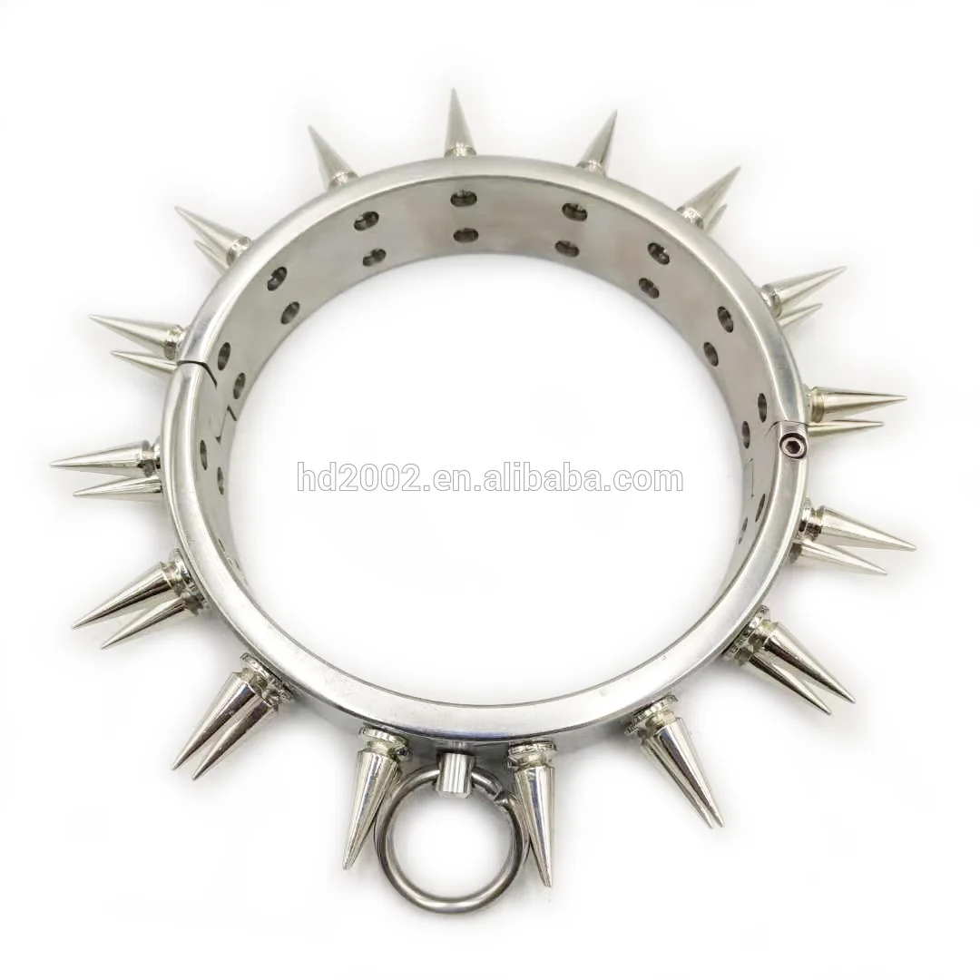 Black Emperor's new double-row stimulus collar stainless steel hotspot SM punishment tool male and female sex toys
