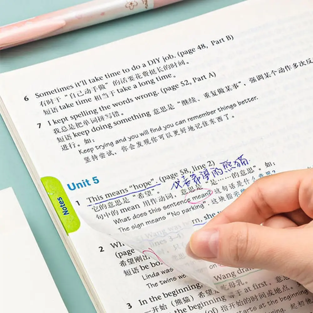 50 sheets per book Memo Pads PET Material Scrapes Stickers Sticky Simple Note Paper Transparent Sticky Notes