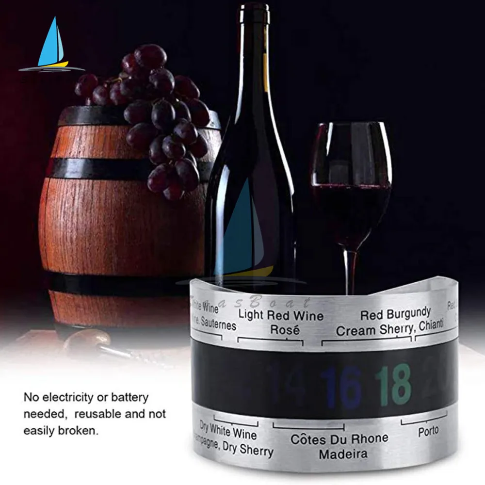Termómetro de botella de vino de acero inoxidable creativo, pantalla LCD, fiesta, verificador, pulsera, termómetro, tienda, Bar, herramientas de cocina