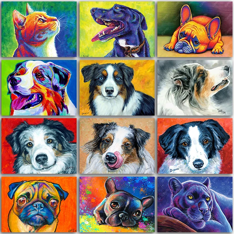 5D DIY Diamond Painting kit animals dog Pug cat Leopard Full Square&Round Diamond mosaic embroidery Cross stitch home decor Art