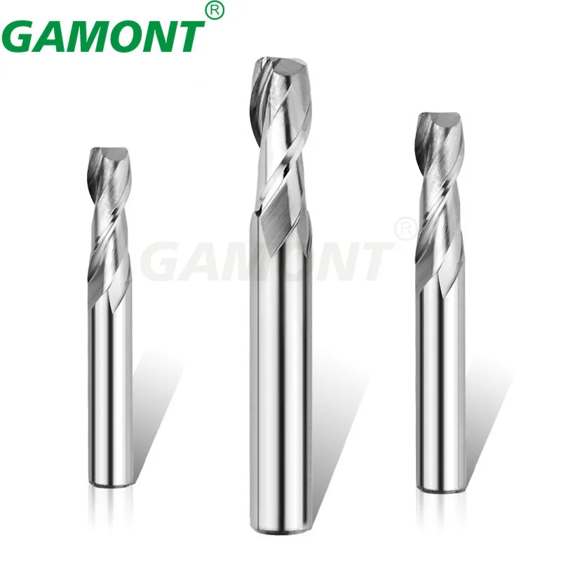 GAMONT HRC50 2-Flute Tungsten Steel Carbide Milling Cutter CNC Machinery Maching For Aluminium Special Flat Endmill Tools