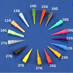 100pcs 10G to 30G TT Dispensing Glue Tips Assorted Plastic Conical Smoothflow Tapered Needle for Kinds of Glue Liquid Dispensing