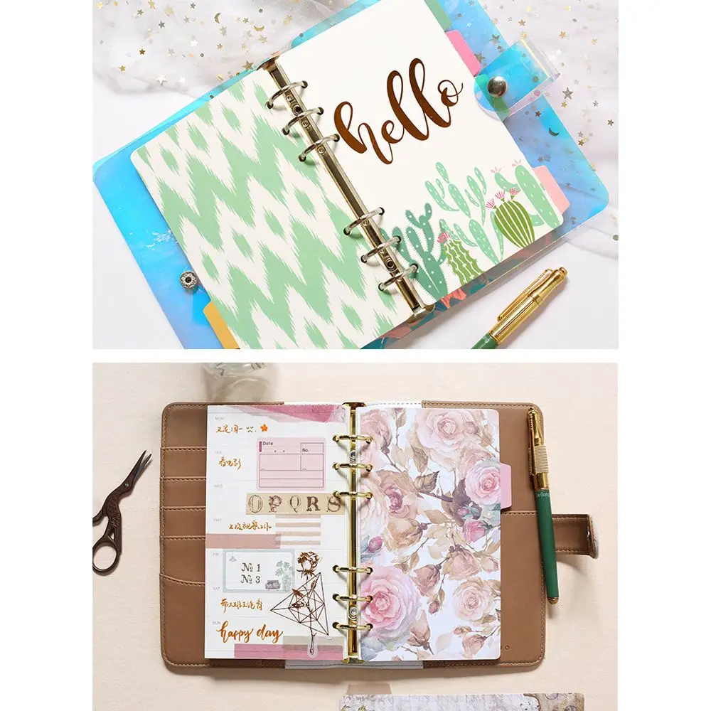 Папка для тетрадей, винтажные цветочные переплеты, индексные разделители, индексная страница, разделитель вкладышей, переплет для страниц, индексные карты