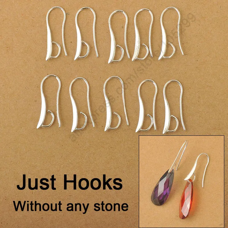 

JEXXI 100X DIY Making 925 Sterling Silver Jewelry Findings Hook Earring Pinch Bail Ear Wires For Crystal Stones Beads