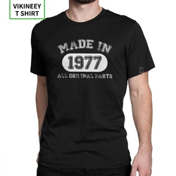 Men T Shirts Made In 1977 T-Shirts All Original Parts Happy Birthday Popular Short Sleeve Anniversary Tees Clothes Cotton