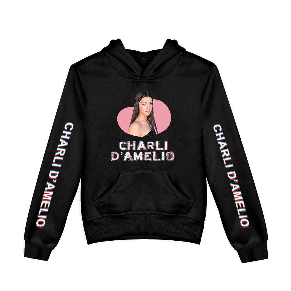 Charli DAmelio Harajuku Ice Coffee Splatter Hoodies Sweatshirts Children's Clothing Hoodie Pullover Unisex Costume Tracksuit