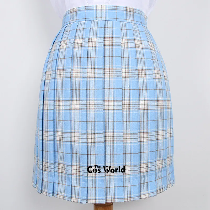 [Shallow Sea Salt] Girl's Women's Japanese Summer High Waist Pleated Plaid Skirts For JK School Uniform Students Cloths