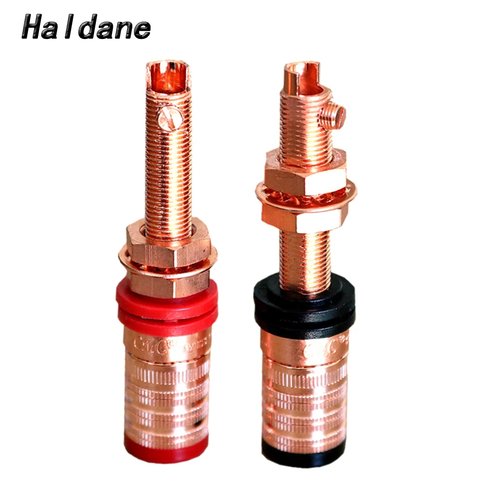 Haldane 4pcs Hi-End CMC 858LCU CMC Terminals Red Black Connector HiFi Amplifier Terminal Binding Post shaft Speaker