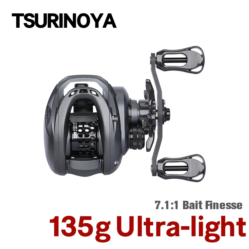 

TSURINOYA Dark Wolf 50S Baitcasting Fishing Reel Ultra Light 135g Shallow Spool 4KG Max Drag 7.1:1 High Speed Ligh Game Coil