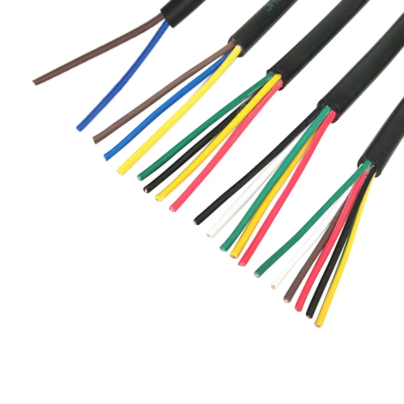 1/5/10Meters 28AWG Cable RVV 2/3/4/5/6/8/10/12Cores Control Signal Cable Copper Wire Black Sheathed Insulated PVC Electric Wire