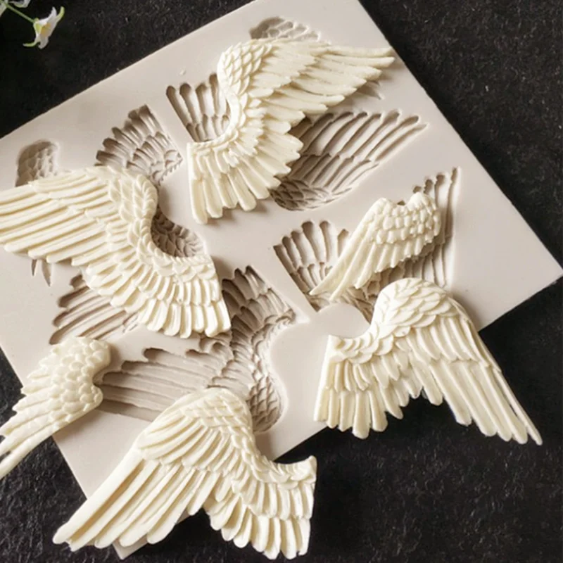 Angel Wings Resin Mold Silicone Kitchen Baking Tools DIY Chocolate Pastry Fondant Moulds Dessert Cake Lace Decoration Supplies