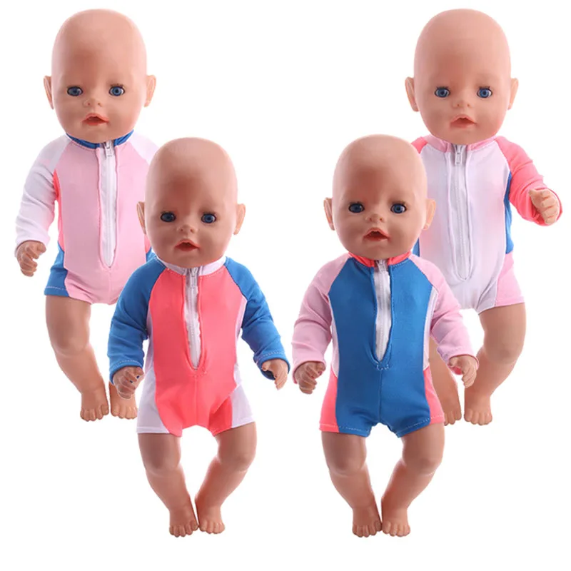 Swimsuit Wetsuit Fit 18-inch American And 43cm Born Baby Doll Clothes Accessories Generation Children's Gift