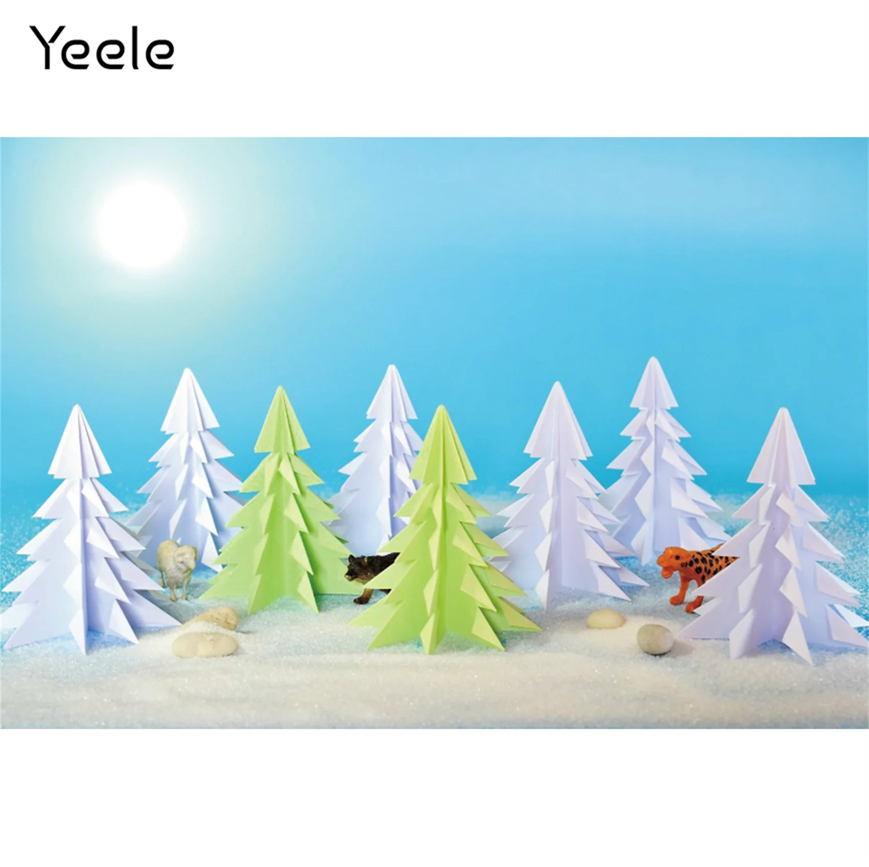 Yeele Cartoon Christmas Tree Photocall Forest Wild Animal Photography Backdrop Photographic Decoration Backgrounds Photo Studio