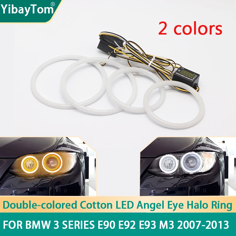 Excellent SMD Cotton Light Switchback LED Angel Eye Ring DRL Kit For BMW 3 Series E90 E92 E93 M3 2007-2013 Coupe Cabriolet