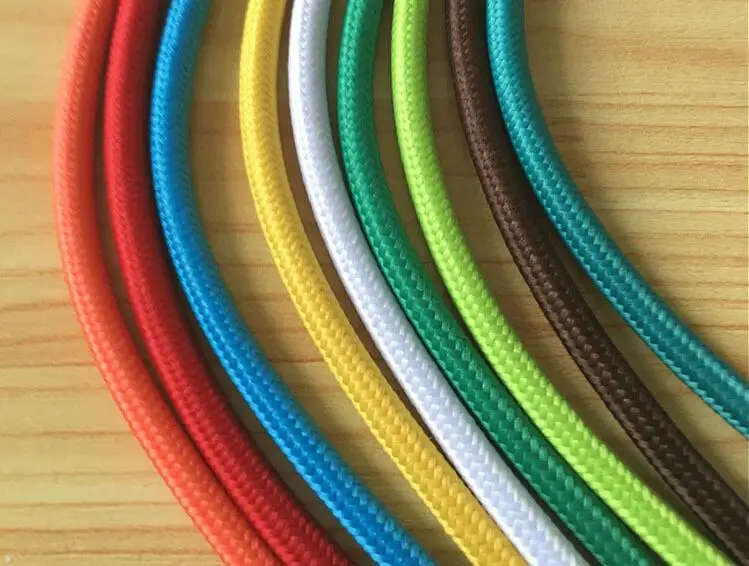 2*0.75mm 2/5M Edison Textile Braided Cable Round Fabric Electrical Wire Chandelier Cable Pendant Lamp Wires Vintage Lamp Cord