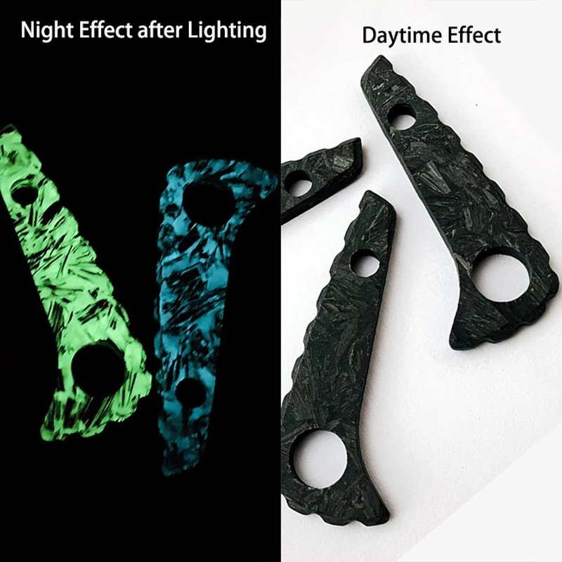 Imagem -02 - Peça Luminosa Fibra de Carbono Bolso Faca Lâmina Espinha Quilha Volta Espaçador para Spyderco Paramilitar C81 Para2 Resina Noctilucent 1