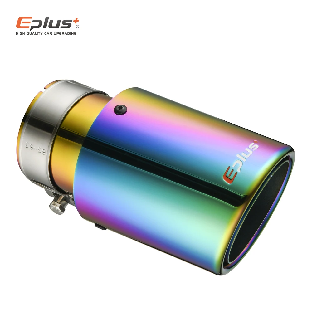 EPLUS Car Stainless Steel Muffler Tip Exhaust System Universal Crimping Multicolor Decoration Exhaust Pipe Mufflers For Akrapovi