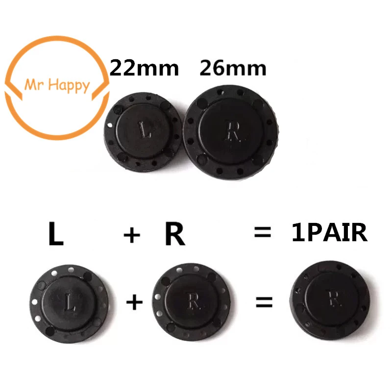 Black&white 22mm/26mm PVC Invisible Super Magnetic Snaps Fasteners Button for overcoat bag garment accessories scrapbooking DIY