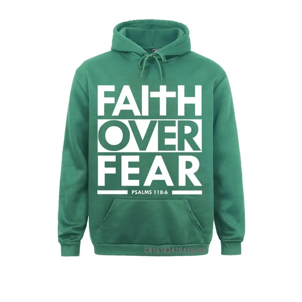 Faith Over Fear Bible Scripture Verse Christian Pullover Hoodie Hoodies High Street Long Sleeve Men Sweatshirts Winter Hoods