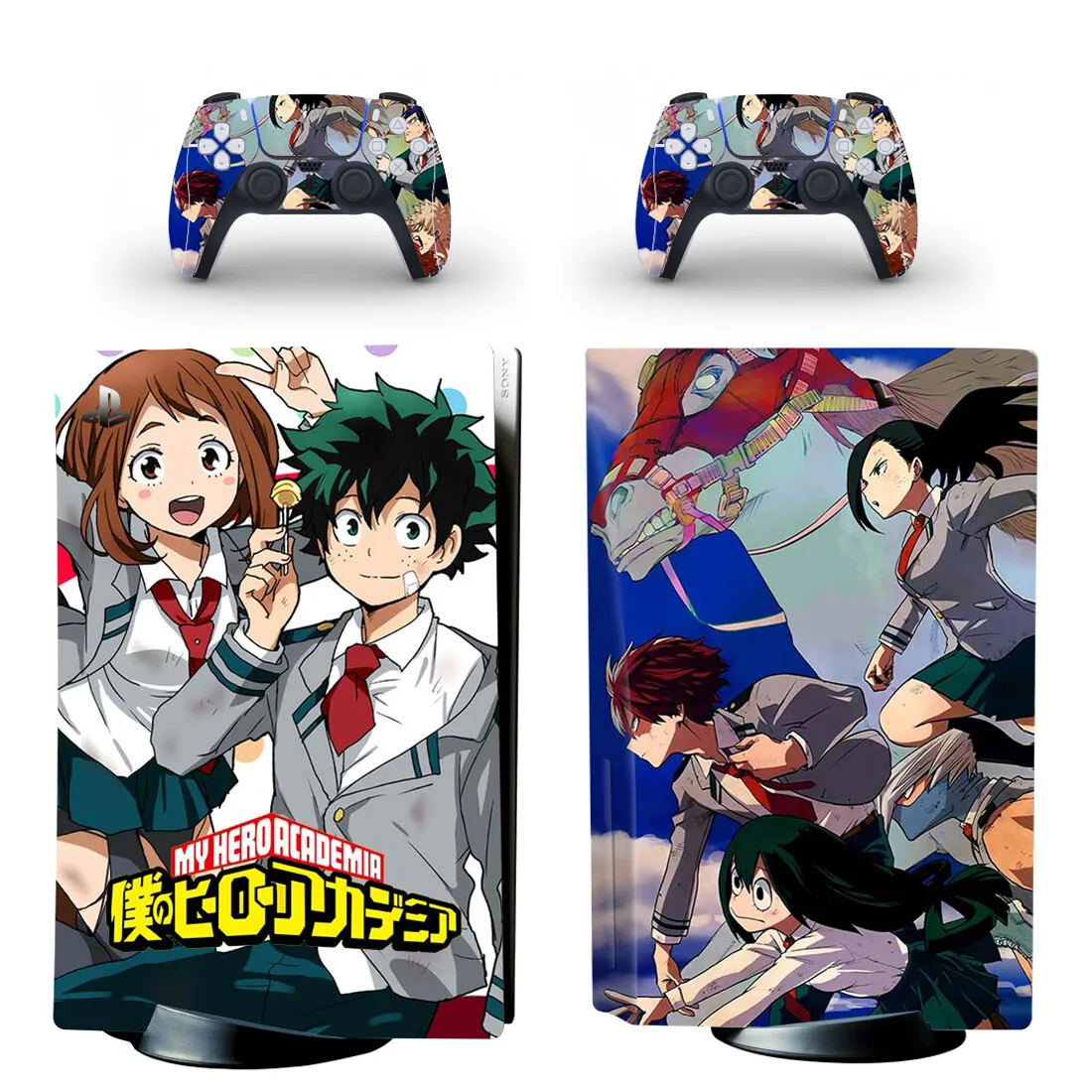 My Hero Academia PS5 Standard Disc Skin Sticker Decal Cover for PlayStation 5 Console and 2 Controllers PS5 Disk Skin Vinyl