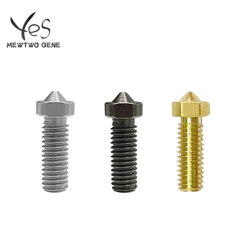 10PCS 3D Printer Hot End Components Stainless Steel Brass Hardened Steel E3DV6 Vyper Volcano Hotend Nozzle for 1.75mm