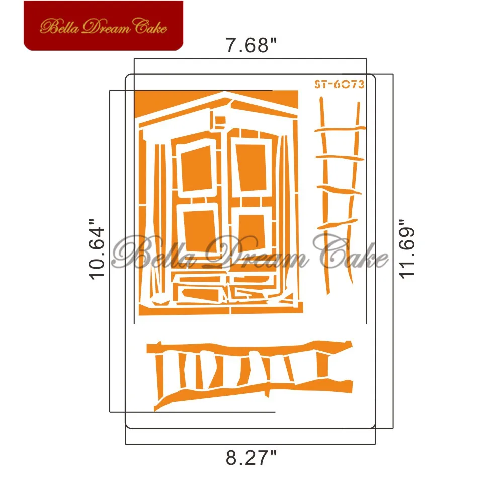 Windows And Ladders Cake Stencil PET Wall Stencils for Painting Home Decor DIY Scrapbooking Drawing Stencil Template Cake Tool