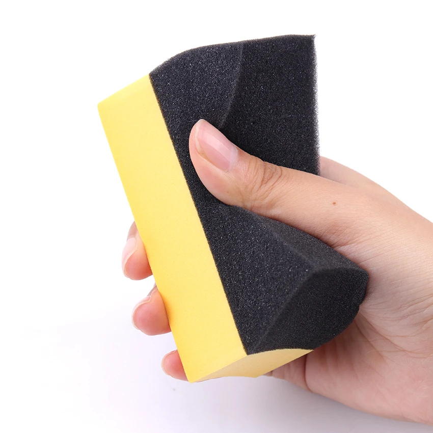 6 Pcs U-Shape Tire Waxing Polishing Sponge Pads Tyre Clean Brush for Auto Car Sponge Wax Applicator Pads