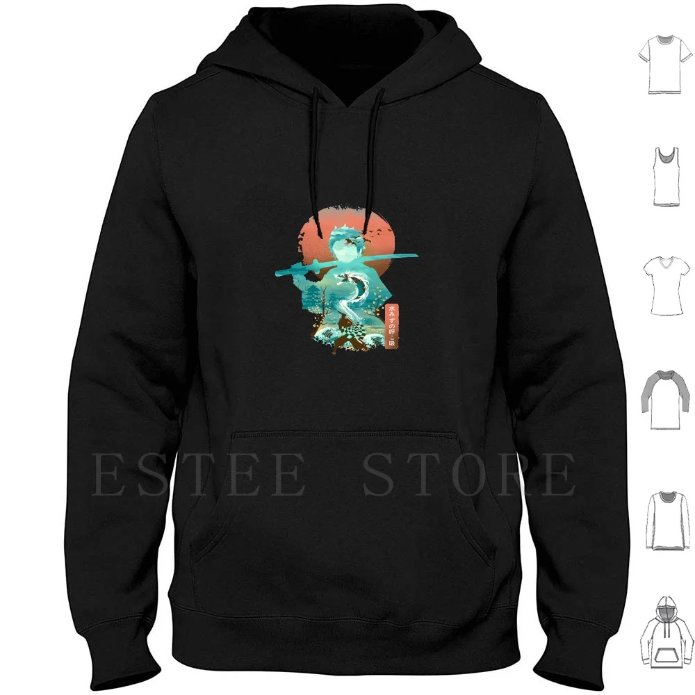 Demon Ukiyo E Breath Of Water Hoodies Long Sleeve Demon Ukiyo E Breath Of Water