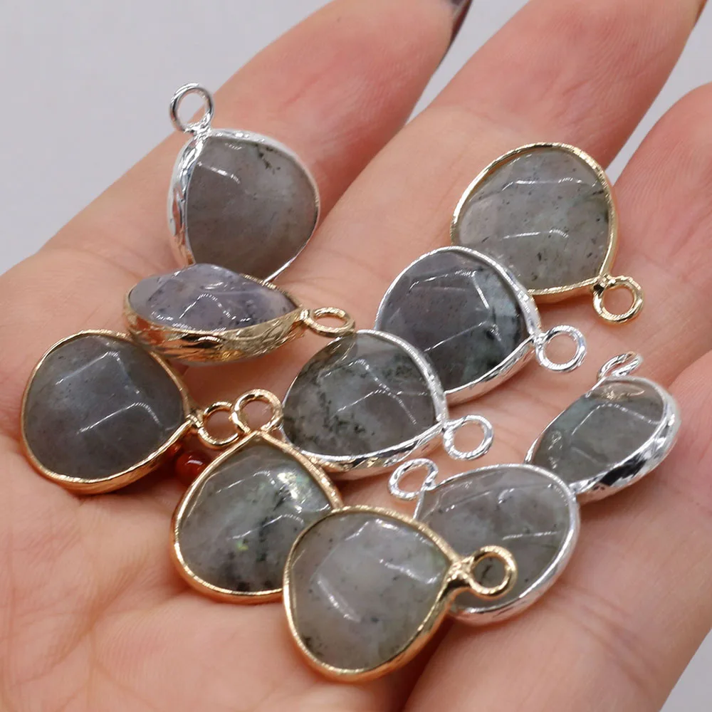 Natural Stone Gem Flash Labradorite Pendant Beads Handmade Crafts DIY Necklace Bracelet Earrings Jewelry Accessories Gift Making