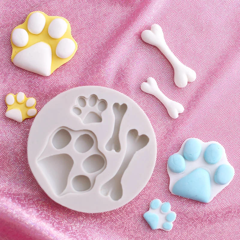 DIY Baking Molds Bone Dog Paw Silicone Mold Cake Decorating Tools Cookie Cutter Pastry Accessory Kitchen Accessoriess