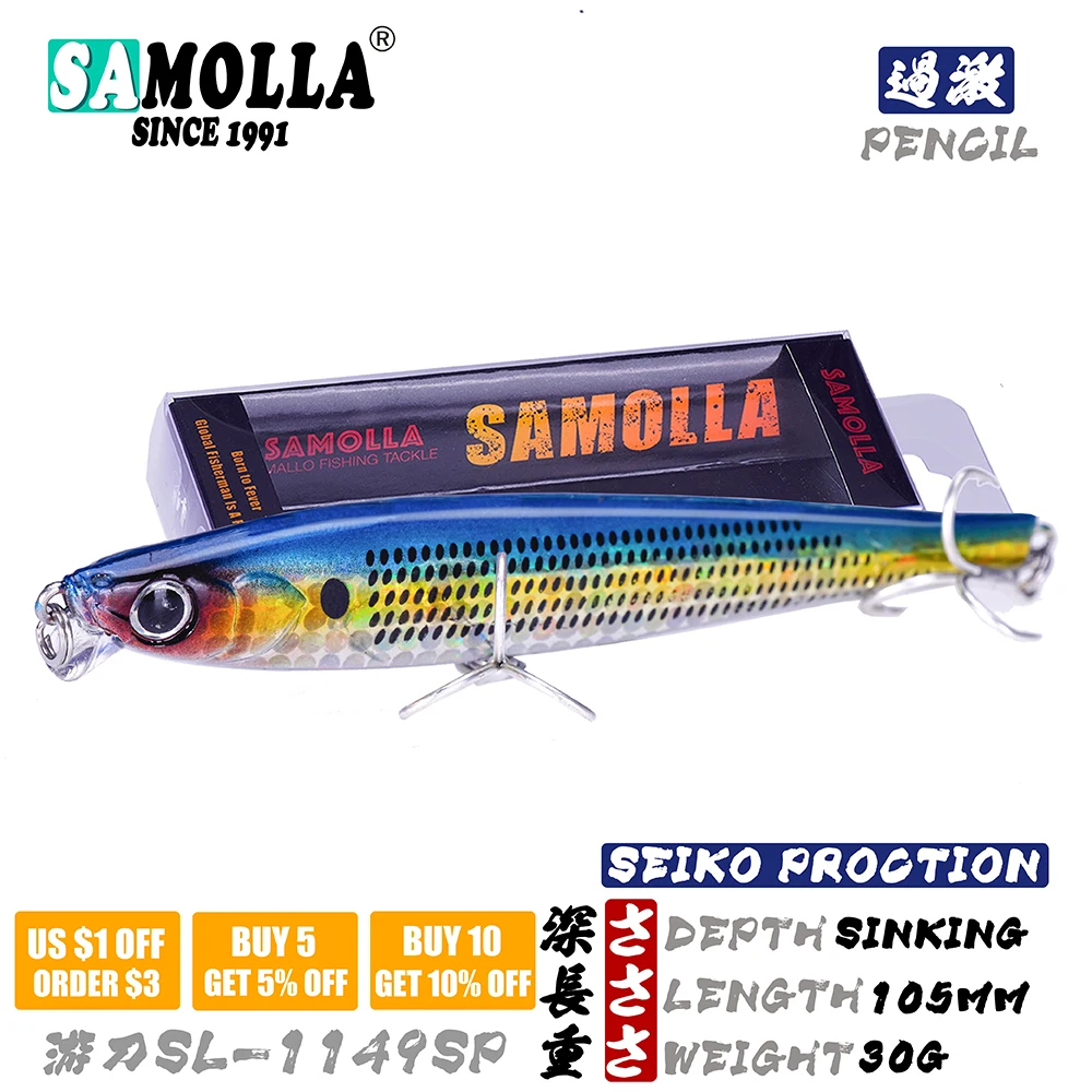 Wobbler Minnow luminoso de hundimiento para lucio