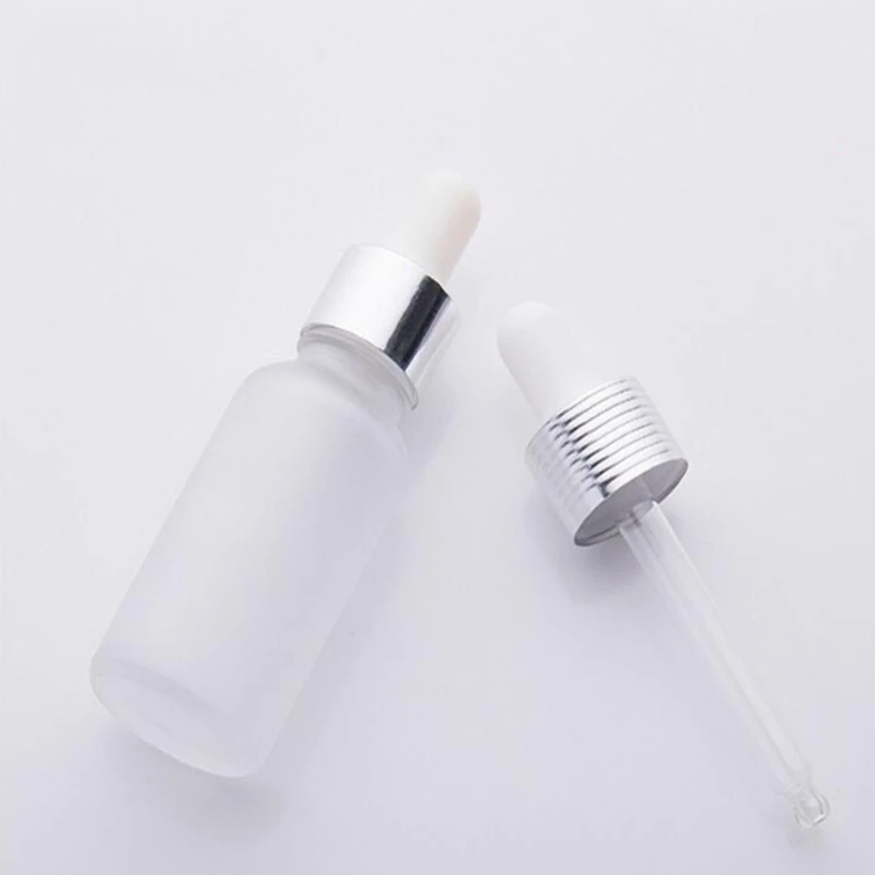 20ml 30ml frosted glass dropper bottle empty essential oil bottles serum with gold sliver black cap