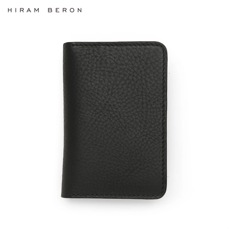 Hiram Beron Card Wallet Man Gift Italian Full Grain Vegetable Tanned Leather Vintage Look Credit Card Holder