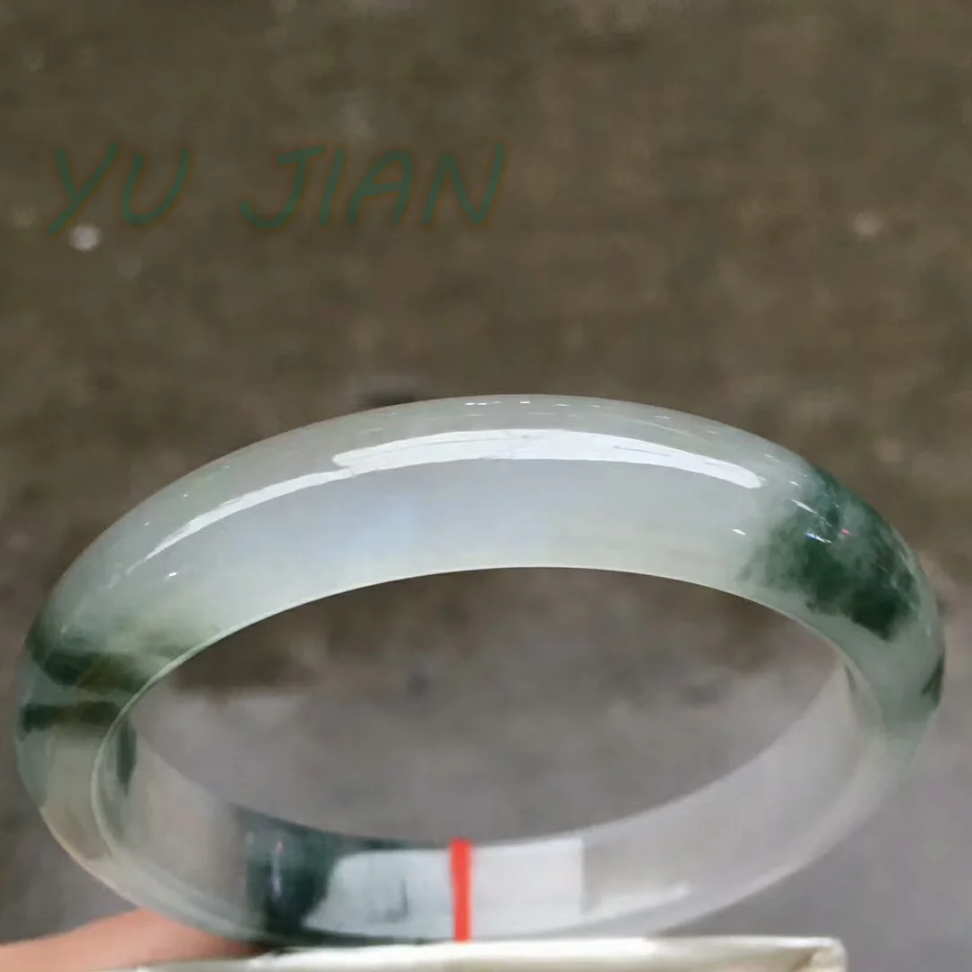 Ice Floating Emerald Bangle Natural Myanmar Jadeite Bracelet Delicate Jade Woman Handring Elegant Noble Jewelry