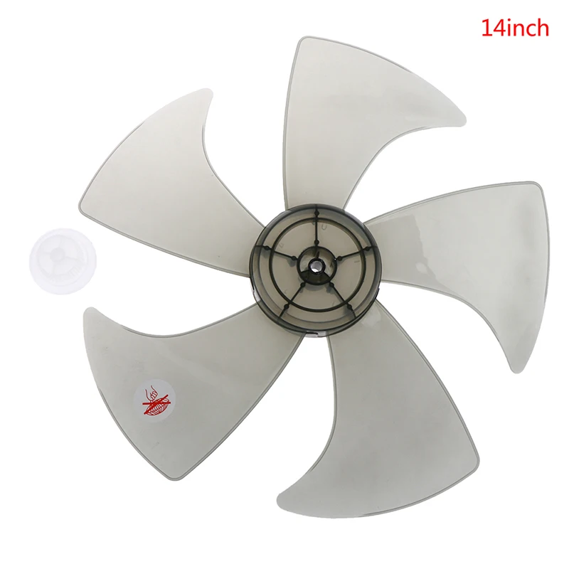 

14 Inch Plastic 5 Leaves Fan Blade With Nut Cover Fan Blades For Standing Pedestal Fan Table Fanner General Accessories