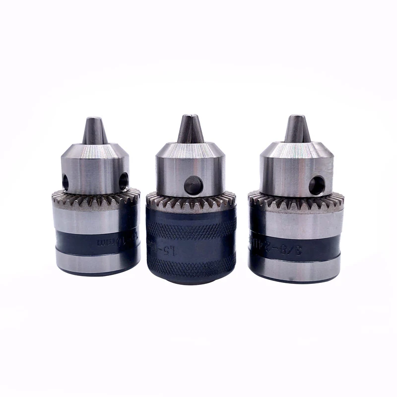 1szt Uchwyt wiertarski do gwintów 1,5-10mm B12 3/8 Konwersja uchwytu wiertarskiego 1/2 M12x1,25 Klucz do wiertarki elektrycznej Bezkluczykowy uchwyt z 3 szczękami
