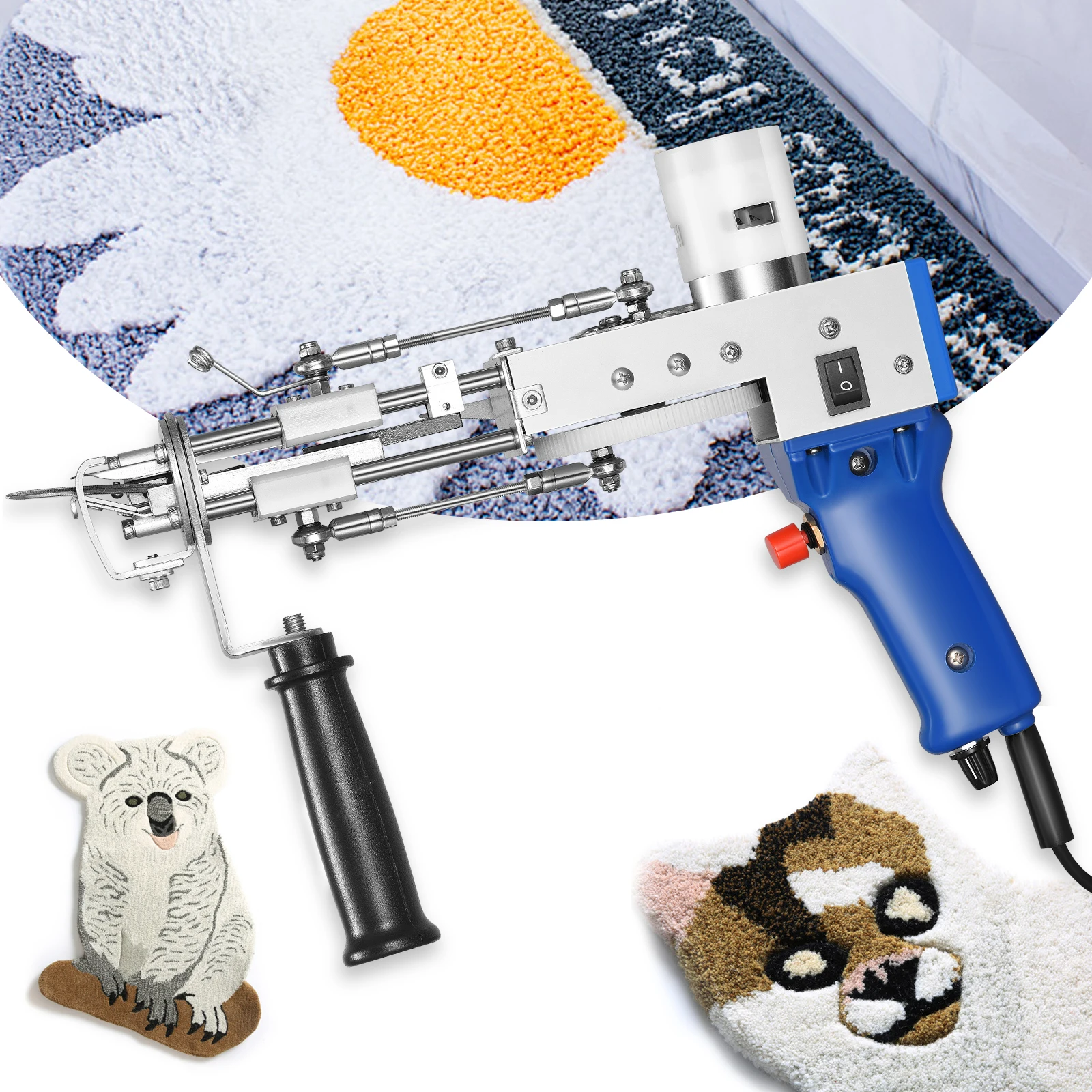 Electric Carpet Tufting Gun Loop Pile Cut Pile 2 In 1 Carpet Weaving Flocking Machines Can Do Cut Pile And Loop Pile US EU Plug