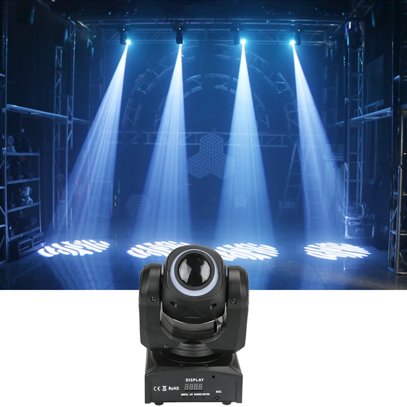 Good Effect 30W Dj Led Pattern Moving Head With Led Strip Disco Lights High Bright Handle Adjust The Image Clarity