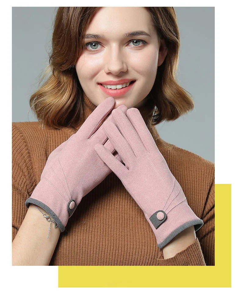 1PAIR Winter Women Gloves Warm Touch Screen Mittens Windproof Outdoor Glove Casual Fleece Lined Kintting Smartphone Glove WA 009