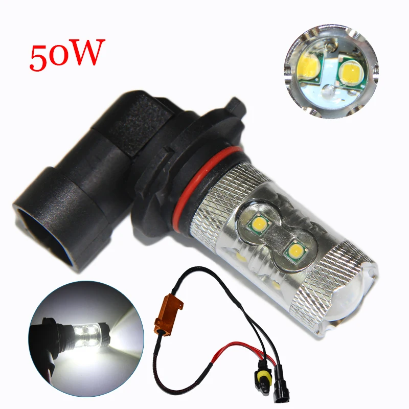 2PCS High Power 9006/HB4 50W Car LED For Volkswagen VW Golf 6 MK6 2009~2012 Fog Light Lamp Canbus No Error Free White 12V DC