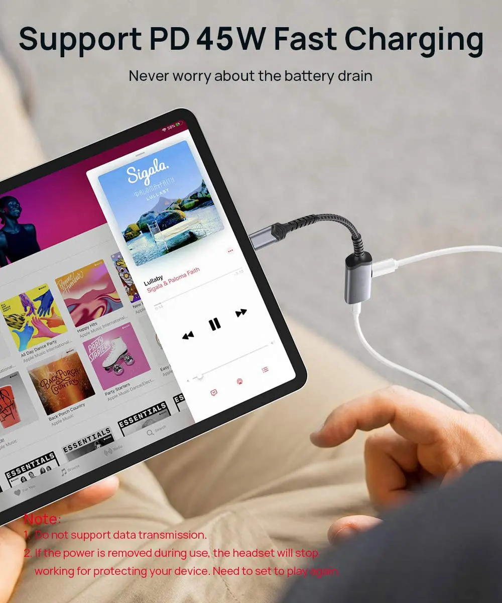 Convertitore adattatore di decodifica da USB C a 3.5mm DAC DSD amplificatore ad alta fedeltà scheda audio per cuffie amplificatore Protable decodificatore digitale HIFI