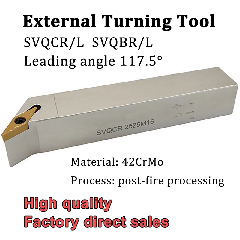 

SVQBR SVQBL SVQCR SVQCL 1212 1616 2020 2525 External Turning Tool Holder CNC Lathe Cutter For Turning Inserts VC**1103 VC**1604