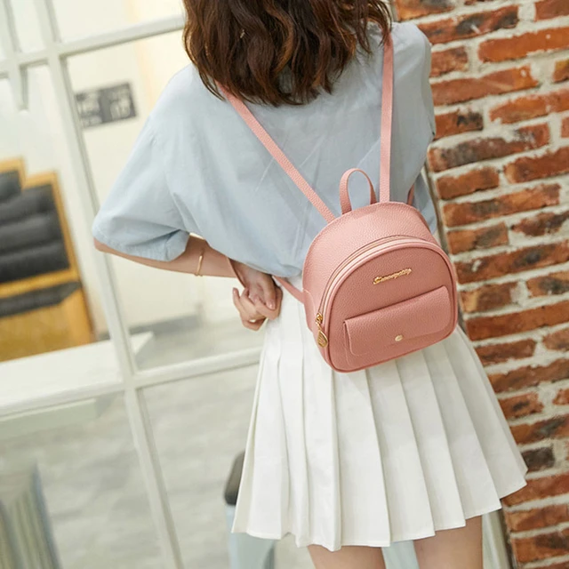 Women Backpack PU Leather Mini Shoulder Bag For Teenage Girls Kids Multi Function Small Bagpack Female Ladies School Backpack AliExpress