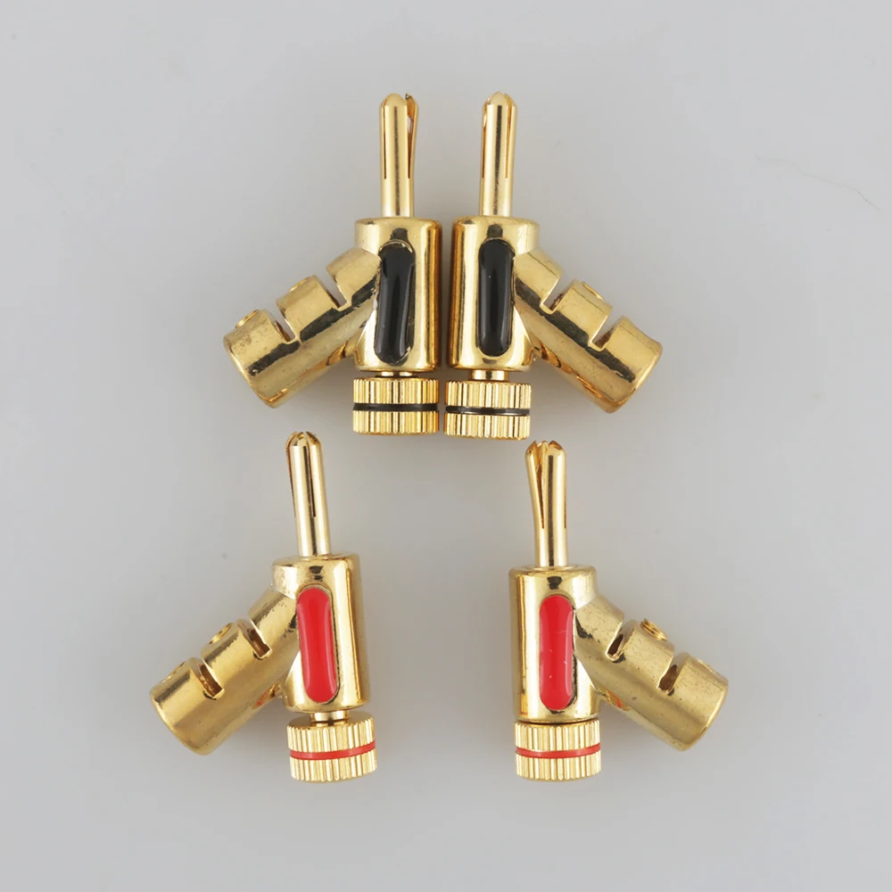 Высококачественный Hi-End позолоченный замок, 4 шт., кабель для динамика, штекер типа банан, 100% новый бренд