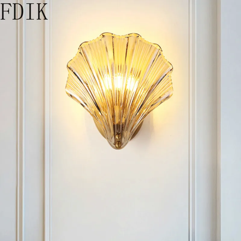 

Modern Led Shell Wall Lamp Nordic Luxury Wall Light for Bedside Living Room Study Aisle Corridor Wall Sconce Home Decor Lighting
