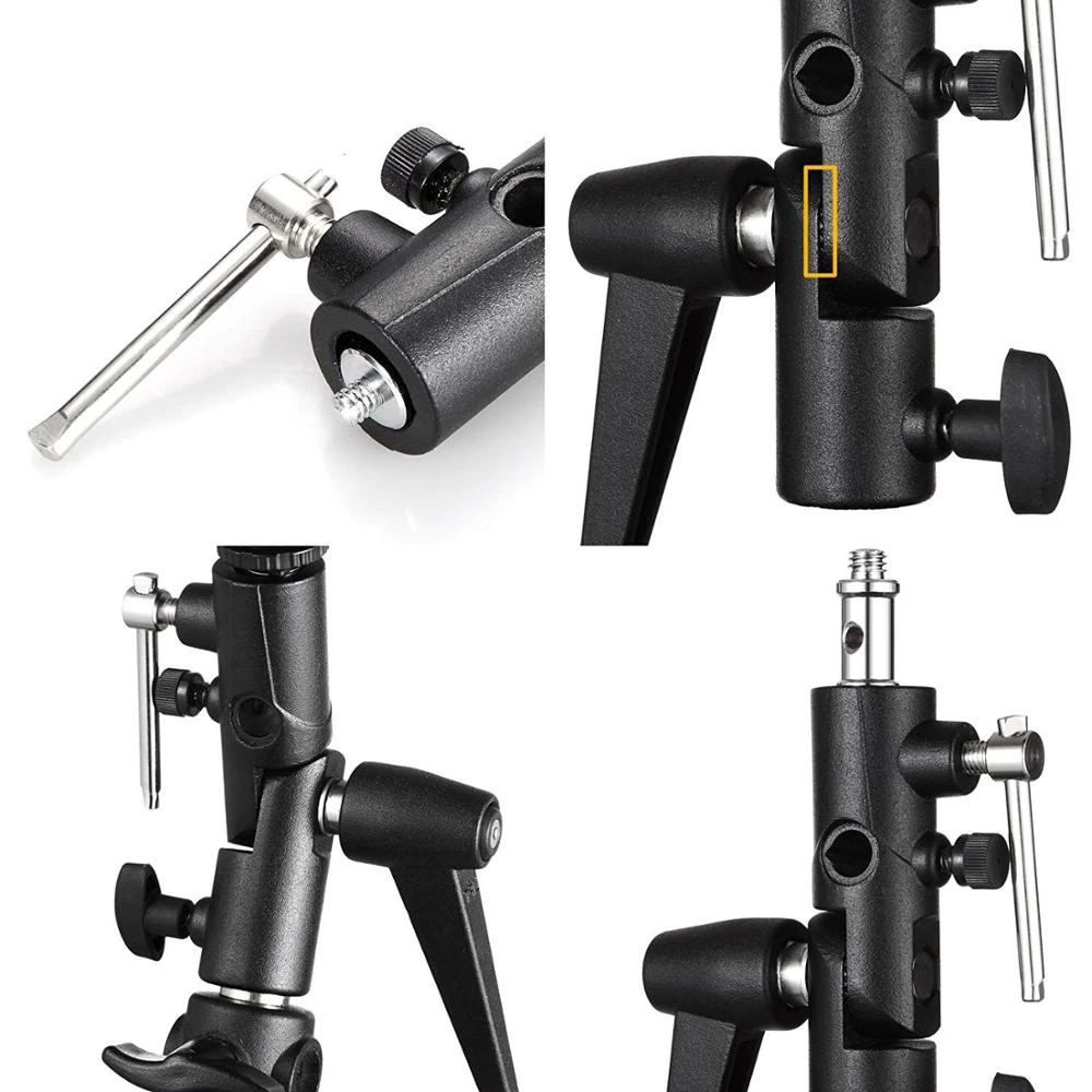 Foletoフラッシュブラケットホットシュー傘ホルダーライトスタンドブラケット用ライトスタンド三脚フラッシュ撮影ライト